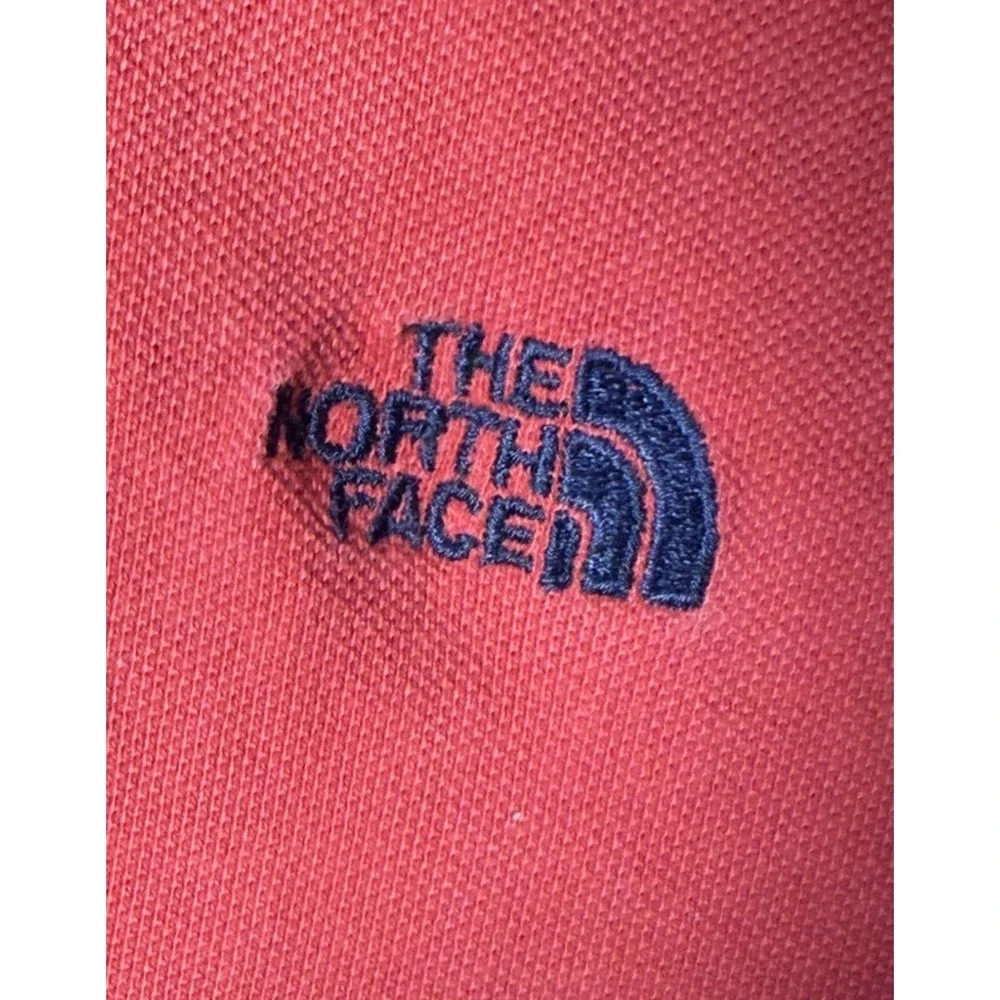 THE NORTH FACE Men's Cotton Polo Shirt‎ Red Embroidered Logo Size Large